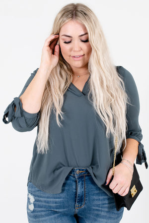 Light Teal Cute and Comfortable Boutique Blouses for Women
