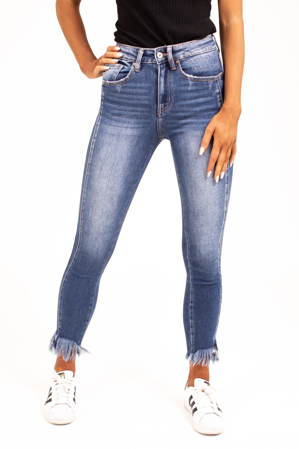 KanCan Denim Jeans with Frayed Hem