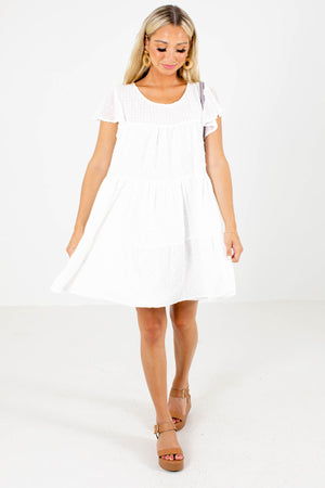 White Cute and Comfortable Boutique Mini Dresses for Women