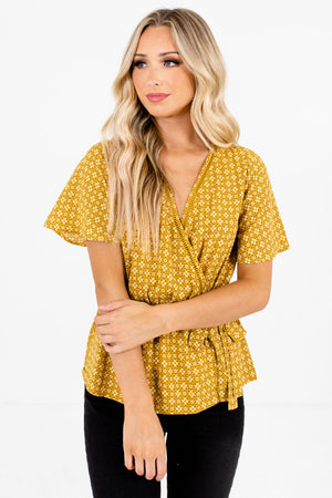 Mustard Yellow Cute and Comfortable Boutique Blouses for Women