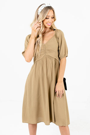 Women's Light Olive Green Lightweight Flowy Boutique Dress
