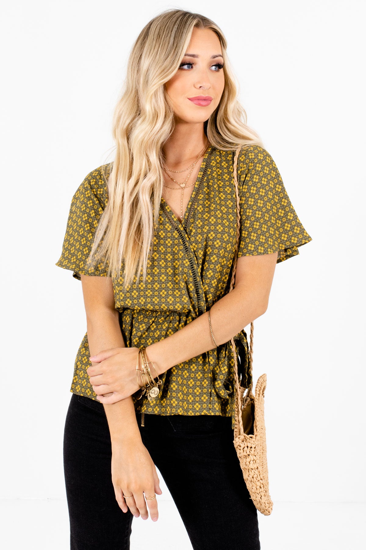 Olive Green Cute and Comfortable Boutique Blouses for Women