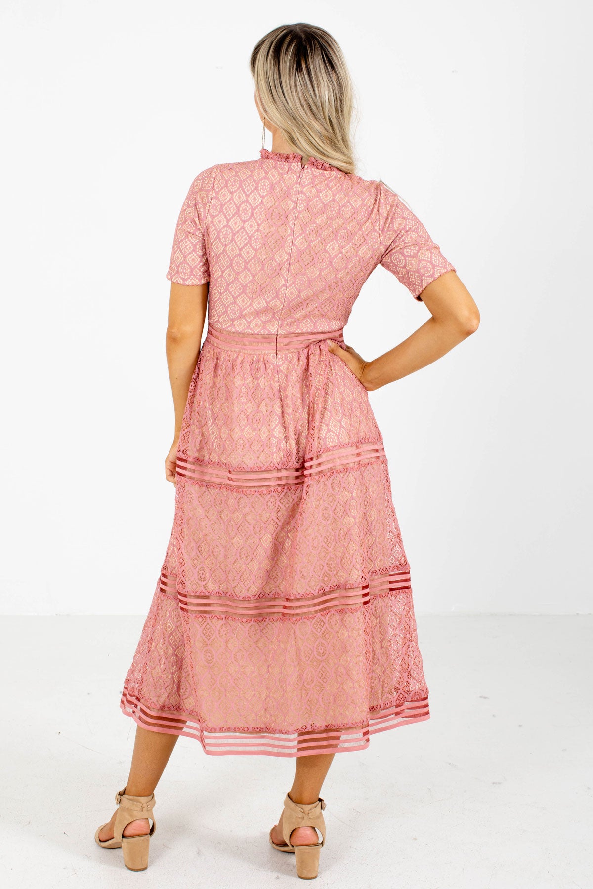 Pink Midi Dress Affordable Online Boutique For Women