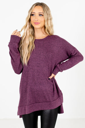 Women’s Purple Long Sleeve Boutique Tops
