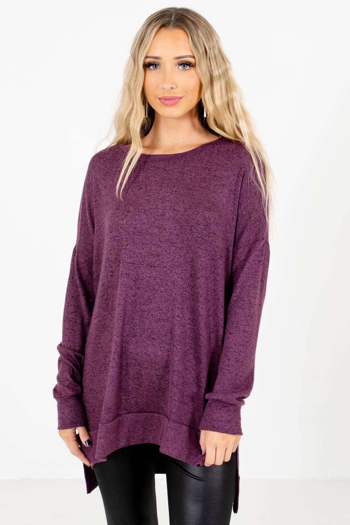 Purple High-Quality Soft Material Boutique Tops for Women
