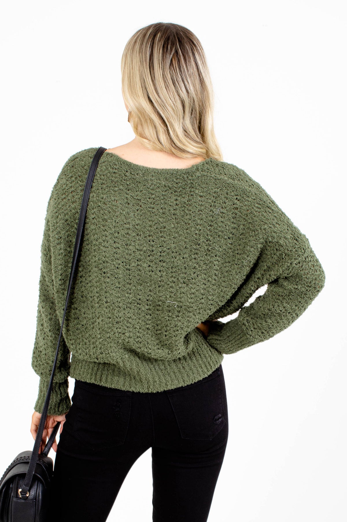 Stretchy Comfortable Green Sweater Boutique Styles