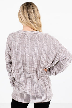 Women's Gray Longer Length Boutique Sweater