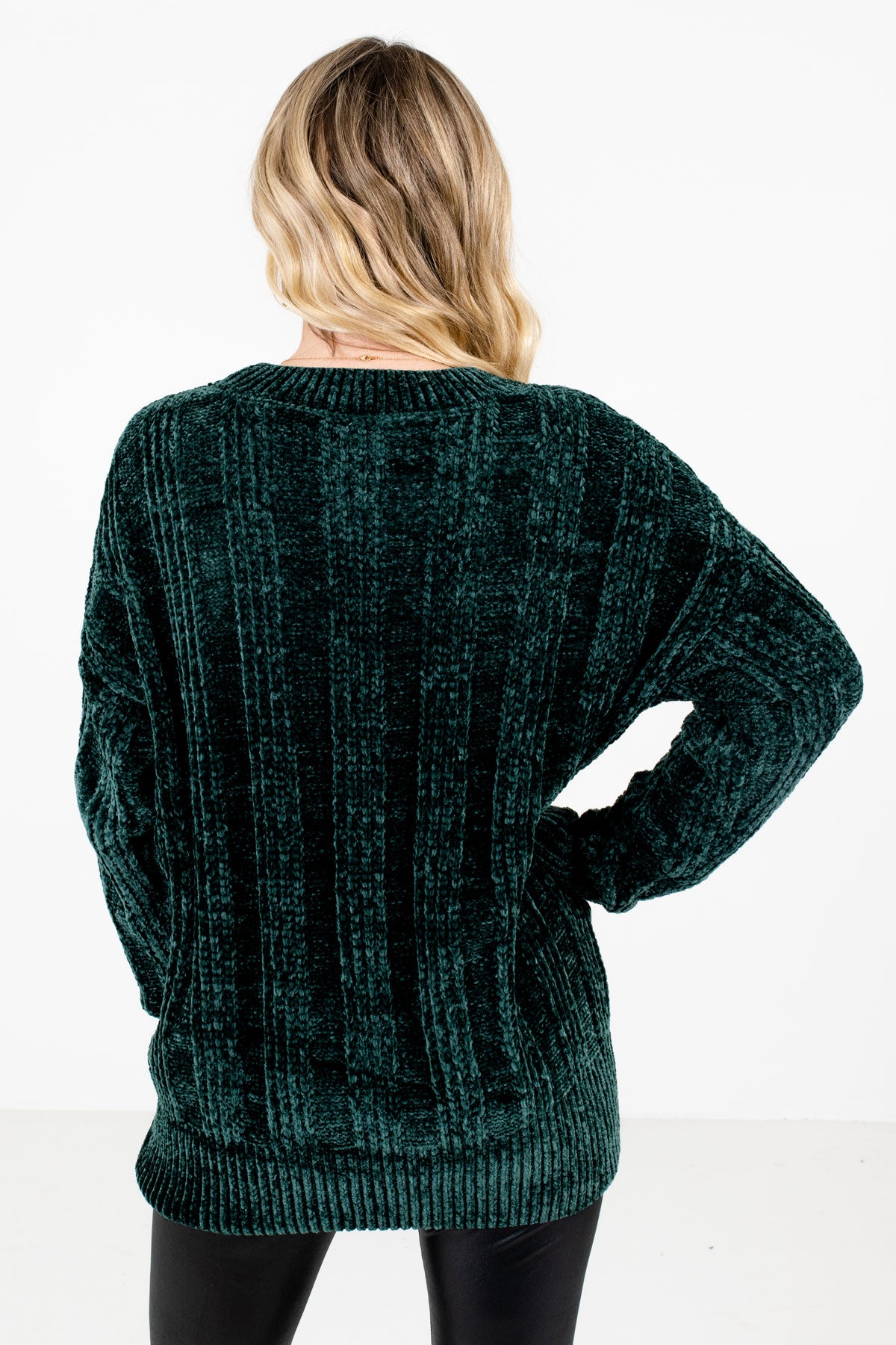 Women's Green Longer Length Boutique Sweater