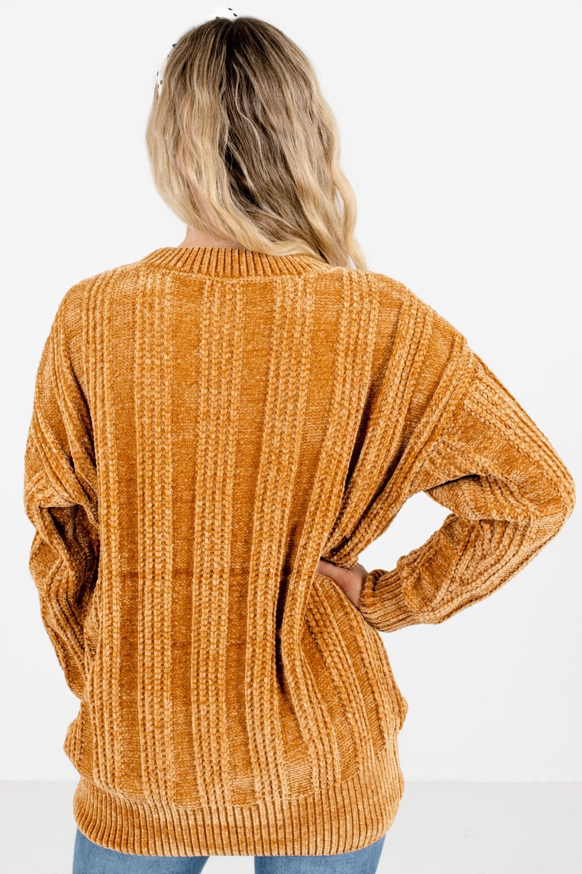 Women's Mustard Longer Length Boutique Sweater