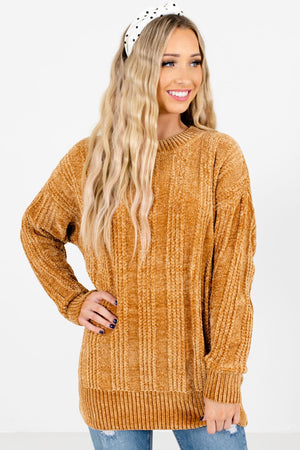Women's Mustard Super Soft Boutique Chenille Sweater