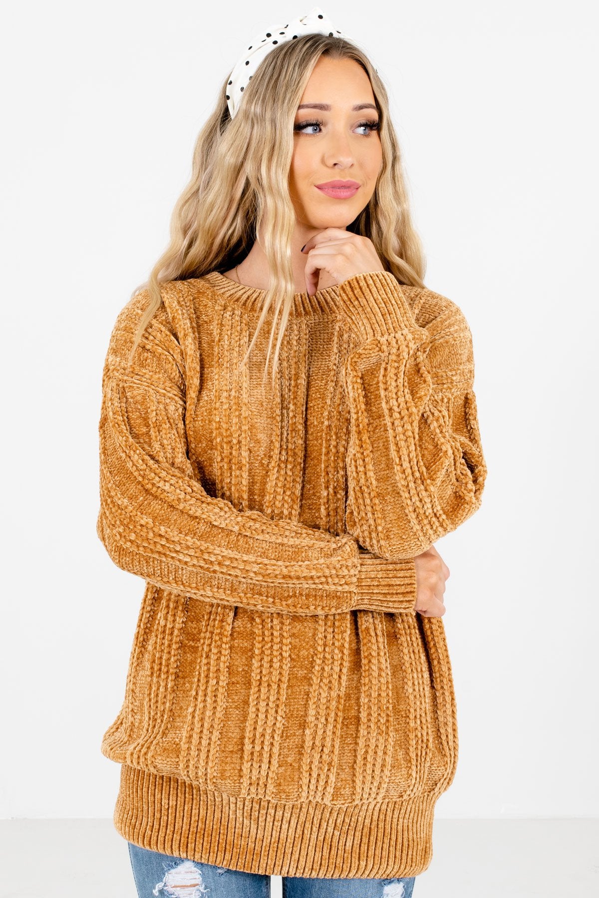Mustard Cute and Comfortable Boutique Sweaters for Women
