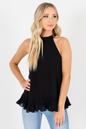 Black Halter Style Boutique Tank Tops for Women