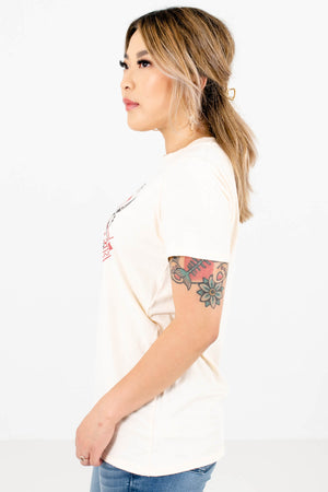 Cream Longhorn Boutique Graphic T-Shirts for Women