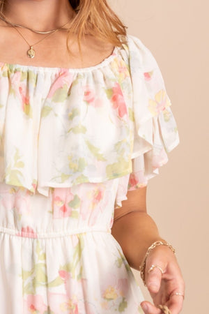 Ruffled tiered dress with elastic waistband 