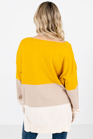 Women's Mustard V-Neckline Boutique Sweater