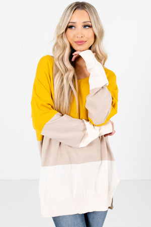 Women's Mustard Long Sleeve Boutique Sweater
