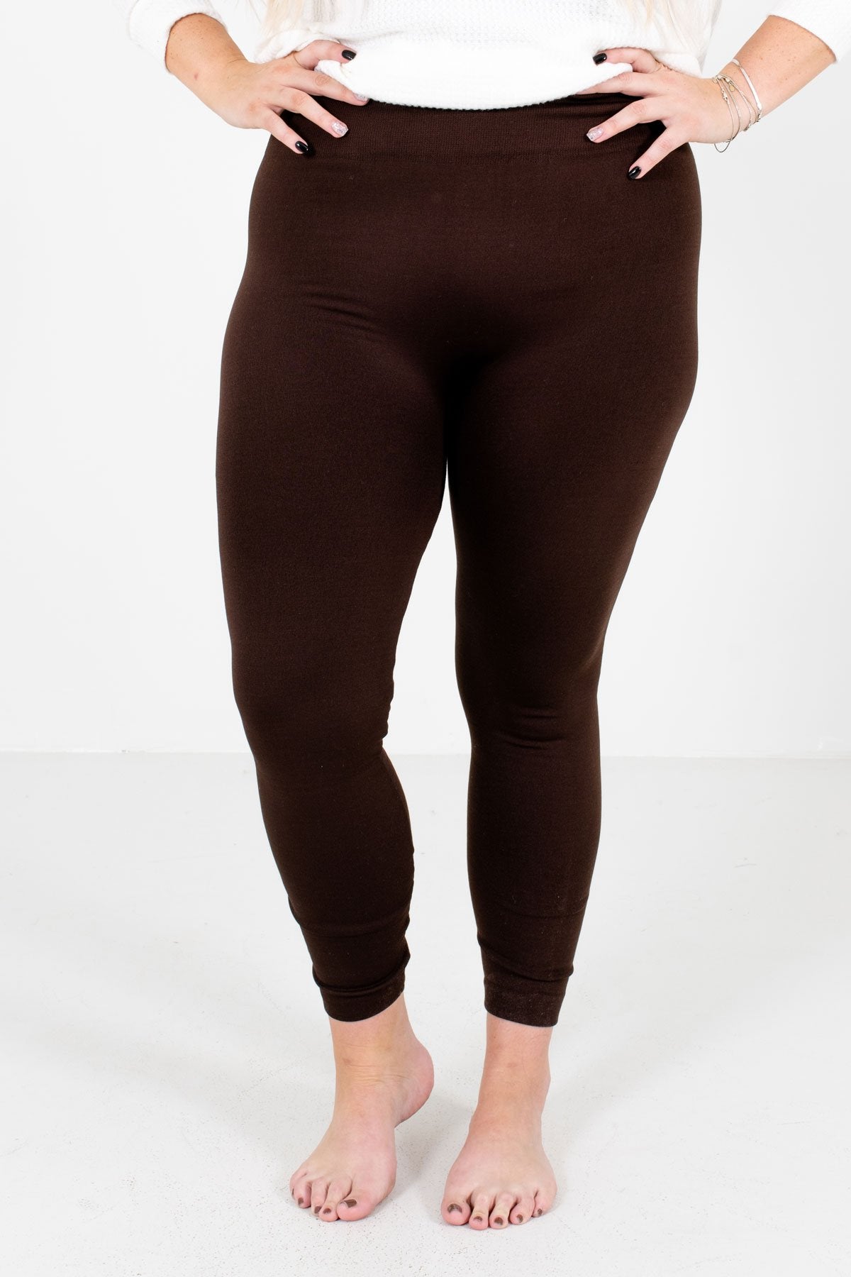 Must Have Fleece Lined Leggings: Brown – privityboutique