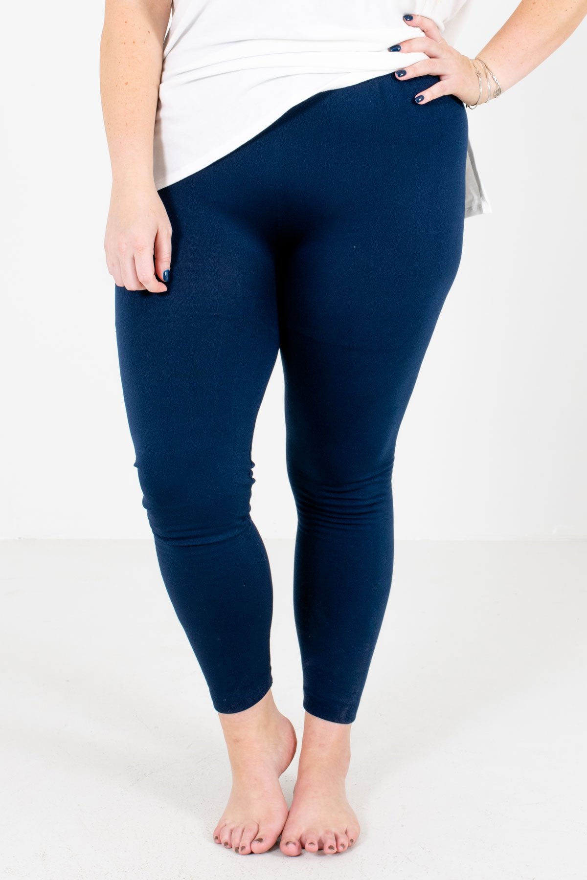 Cotton Lycra Plain Designer Party Wear Navy Blue Legging, Size: Small at Rs  299 in Surat