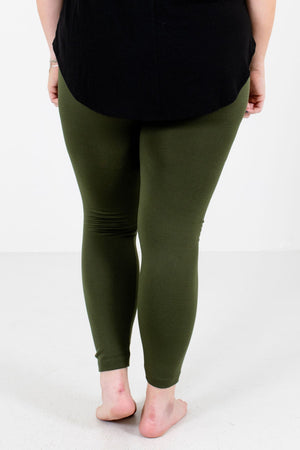 Olive Green Skinny Slimming Fit Boutique Leggings for Women