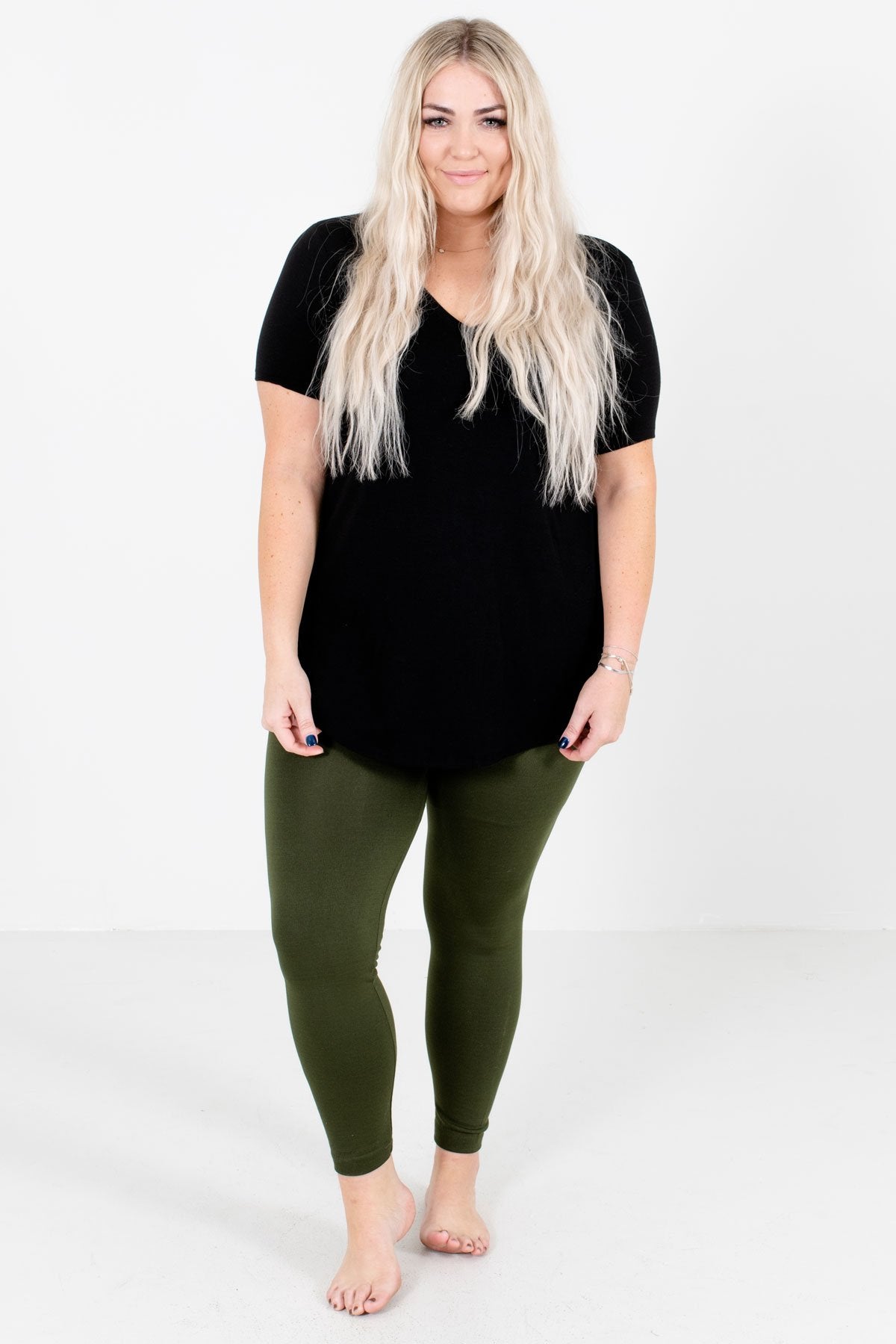 Green leggings sofra sz free size | eBay