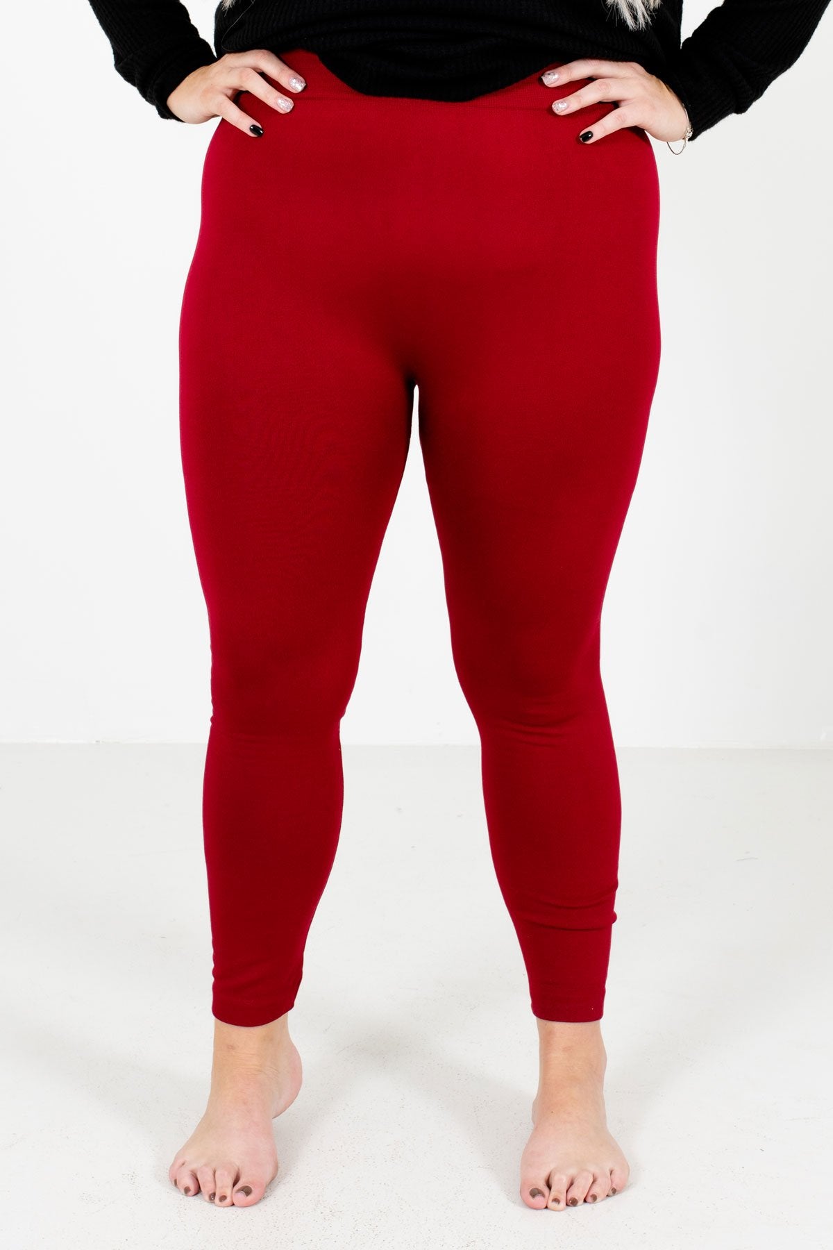 Red Skinny Slimming Fit Boutique Leggings for Women
