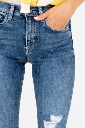 Medium Wash Blue Denim Affordable Online Boutique Clothing for Women