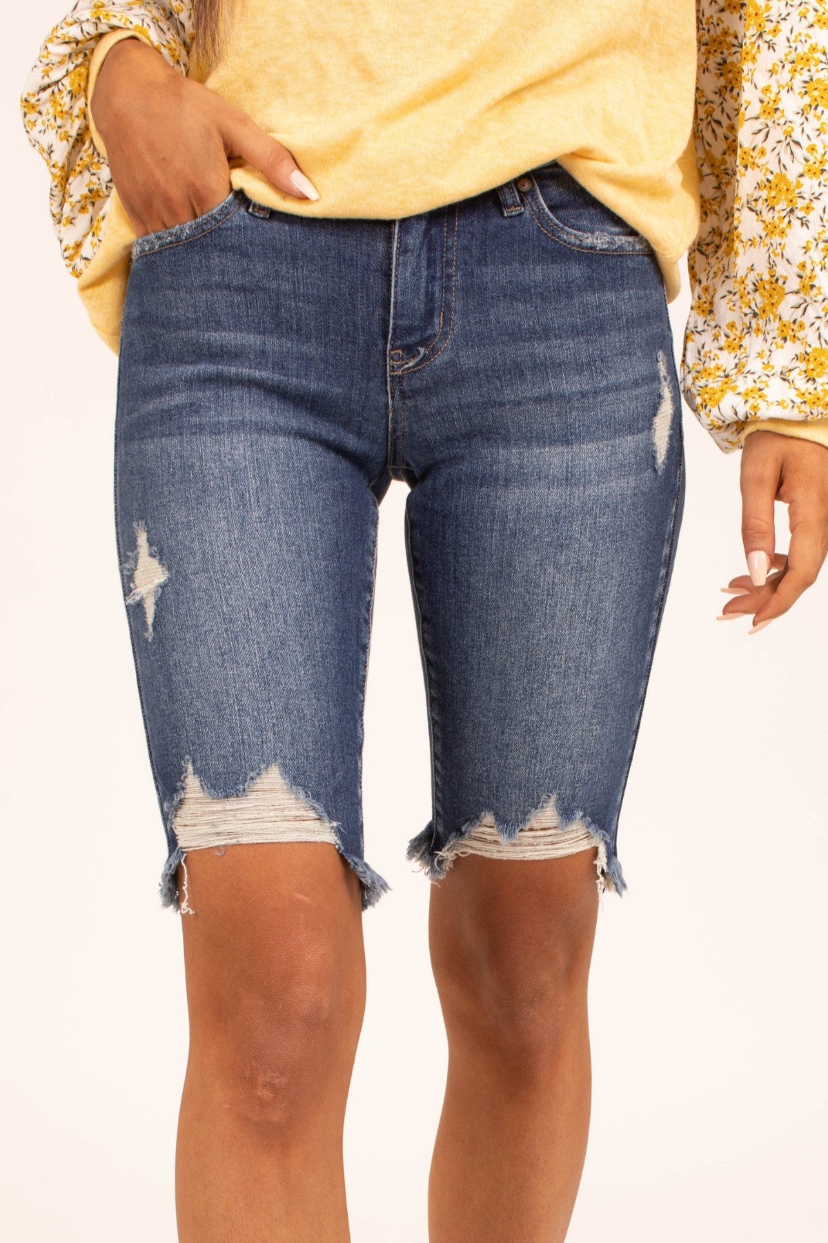 Kancan distressed deals bermuda shorts