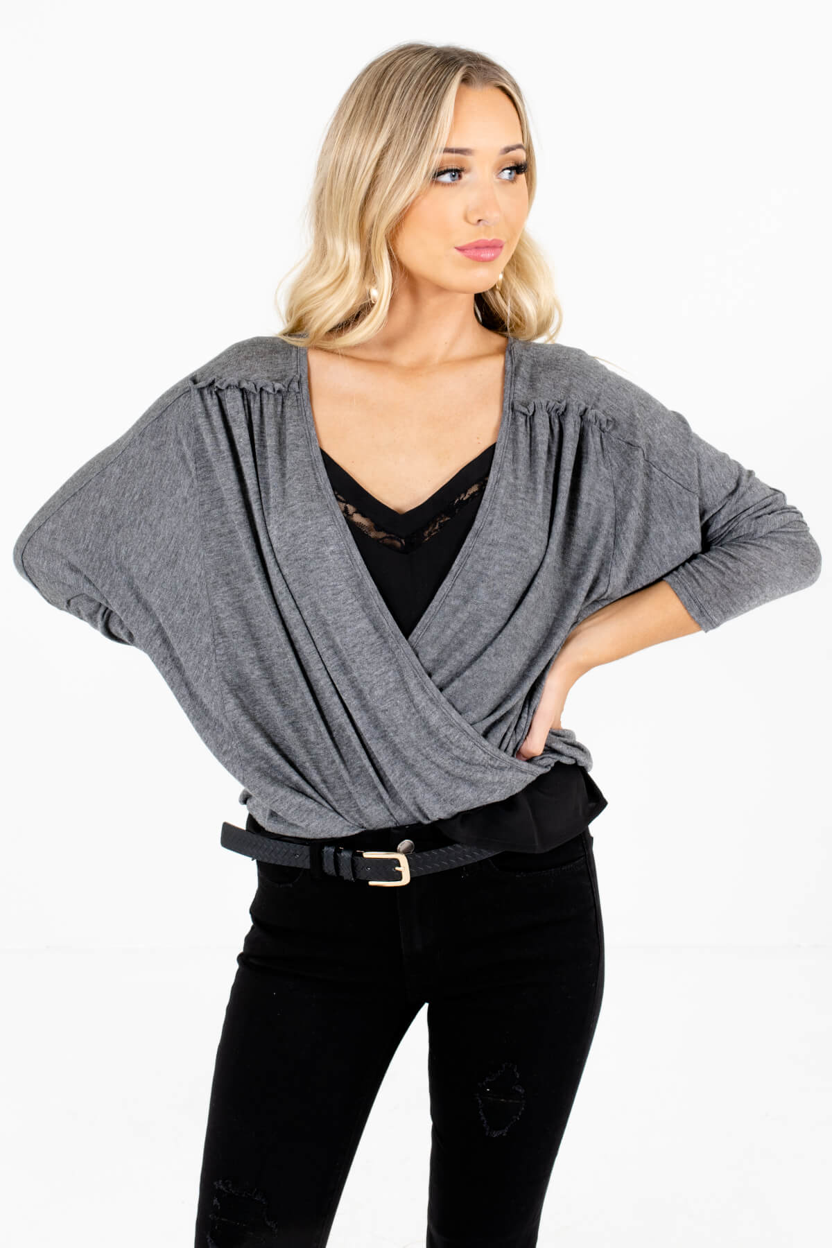 Heather Gray Cute and Comfortable Boutique Tops for Women