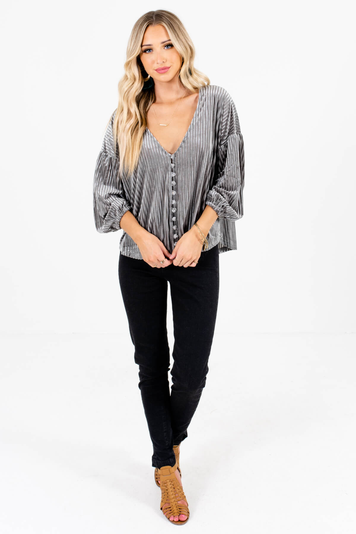 Women's Silver Gray Fall and Winter Boutique Clothing