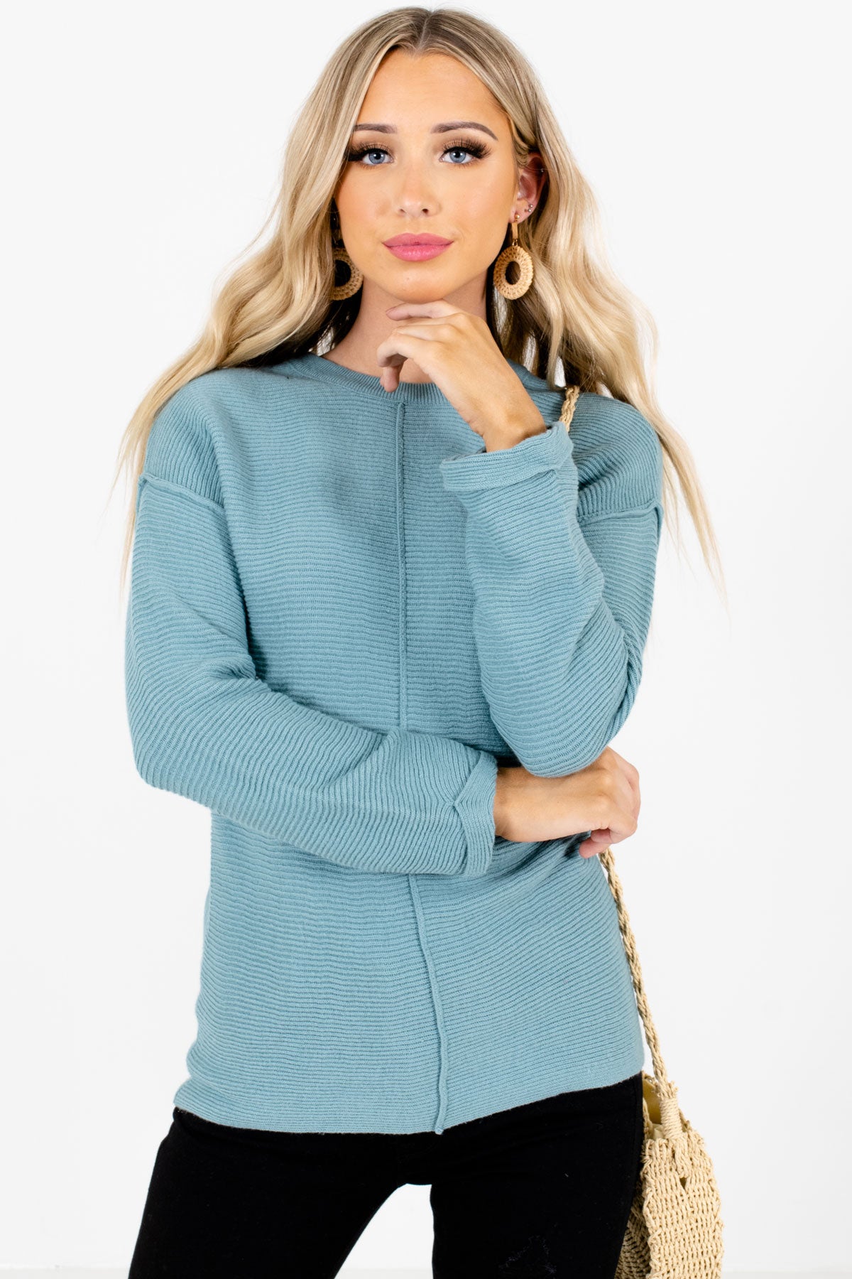 Women's Blue Cozy and Warm Boutique Sweater