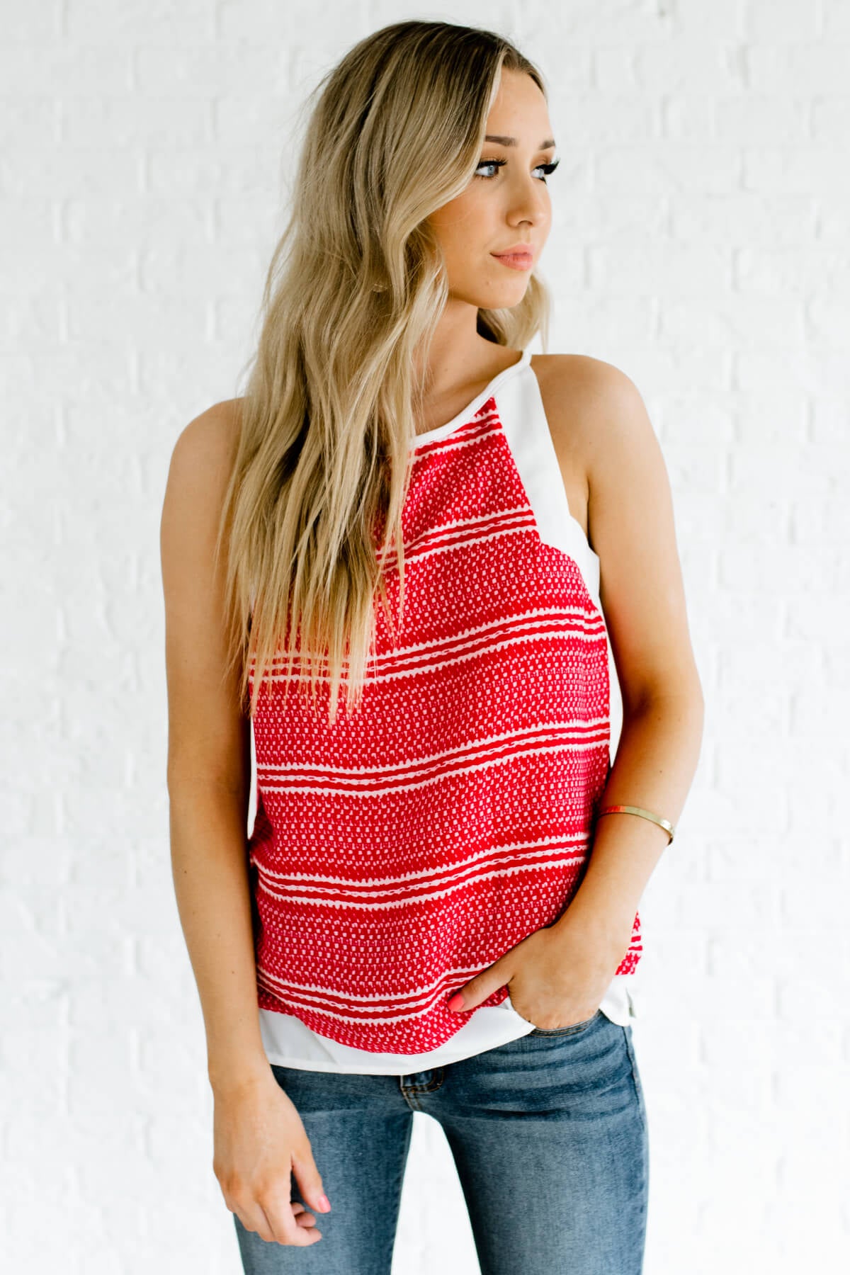 Women's Red Cute and Comfortable Boutique Tank Tops