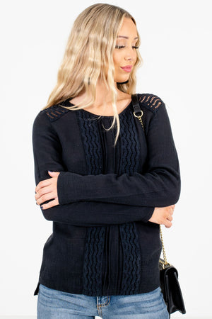 Women’s Black Keyhole Back Boutique Top