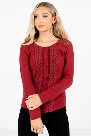 Rust Red Cute and Comfortable Boutique Tops for Women