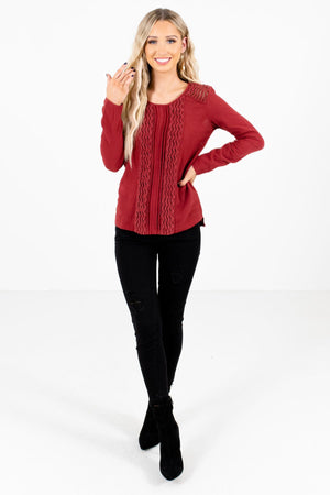 Women’s Rust Red Fall and Winter Boutique Clothing