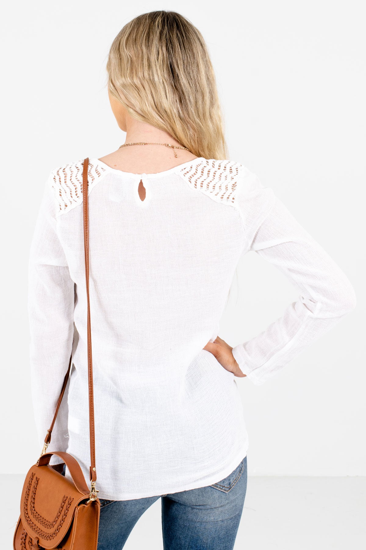 Women’s White Long Sleeve Boutique Tops