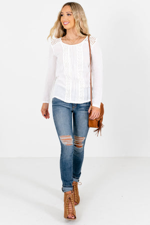 White Cute and Comfortable Boutique Tops for Women