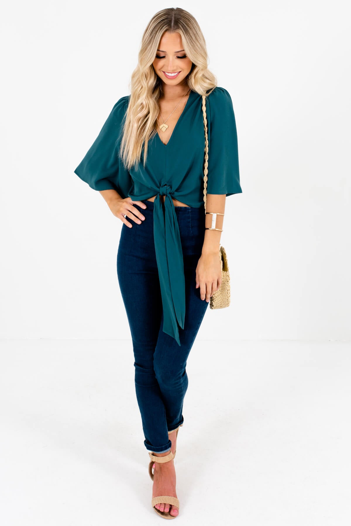 Emerald Green Cute and Comfortable Boutique Tops for Women