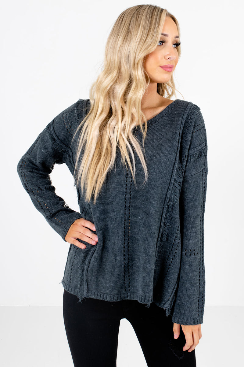 Young & in Love Charcoal Gray Sweater