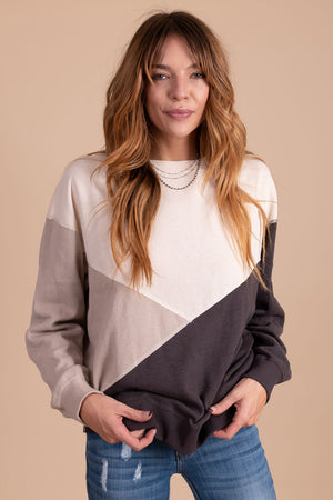 women's boutique color block sweater
