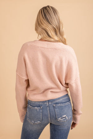 Light pink soft woman's sweater 