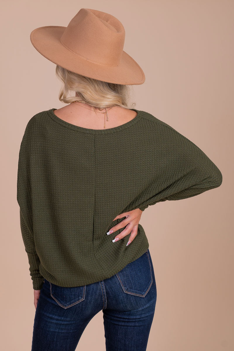 wide neck waffle knit sweater 
