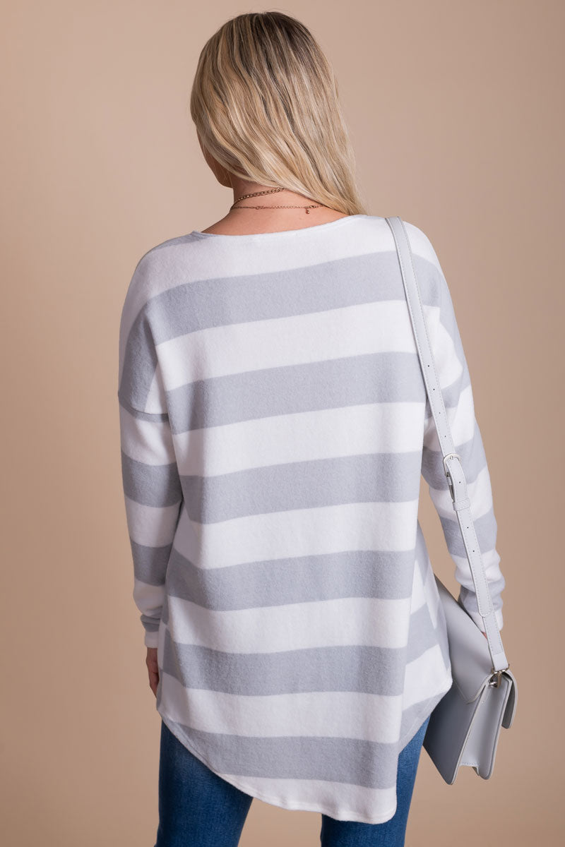 Striped Cozy Fall Sweater for Women