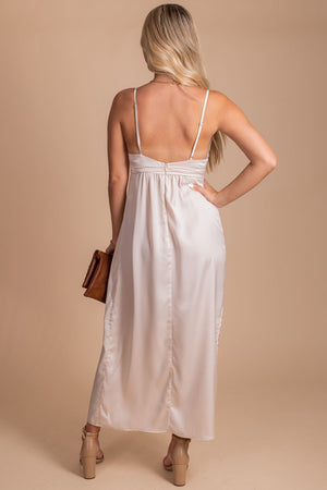boutique women's white spaghetti strap dress