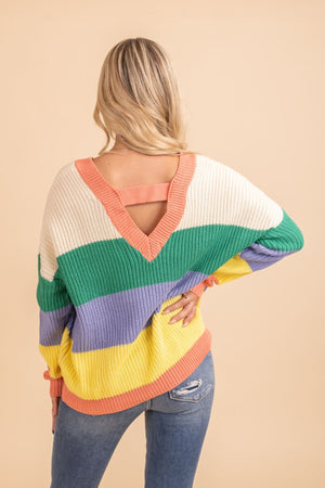 Striped high quality material sweater