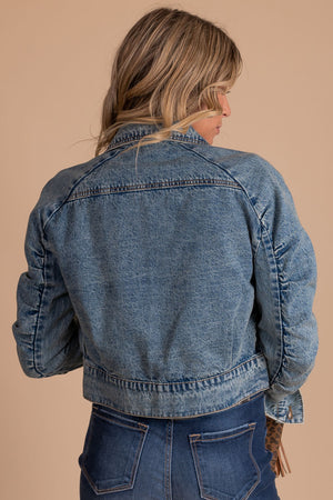 boutique denim jacket for fall and winter
