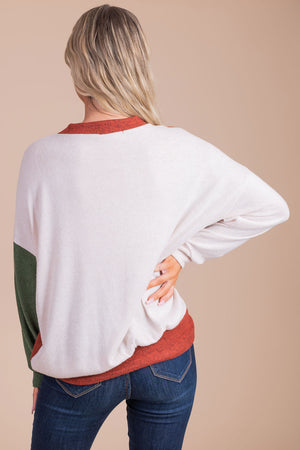 women's color block sweater
