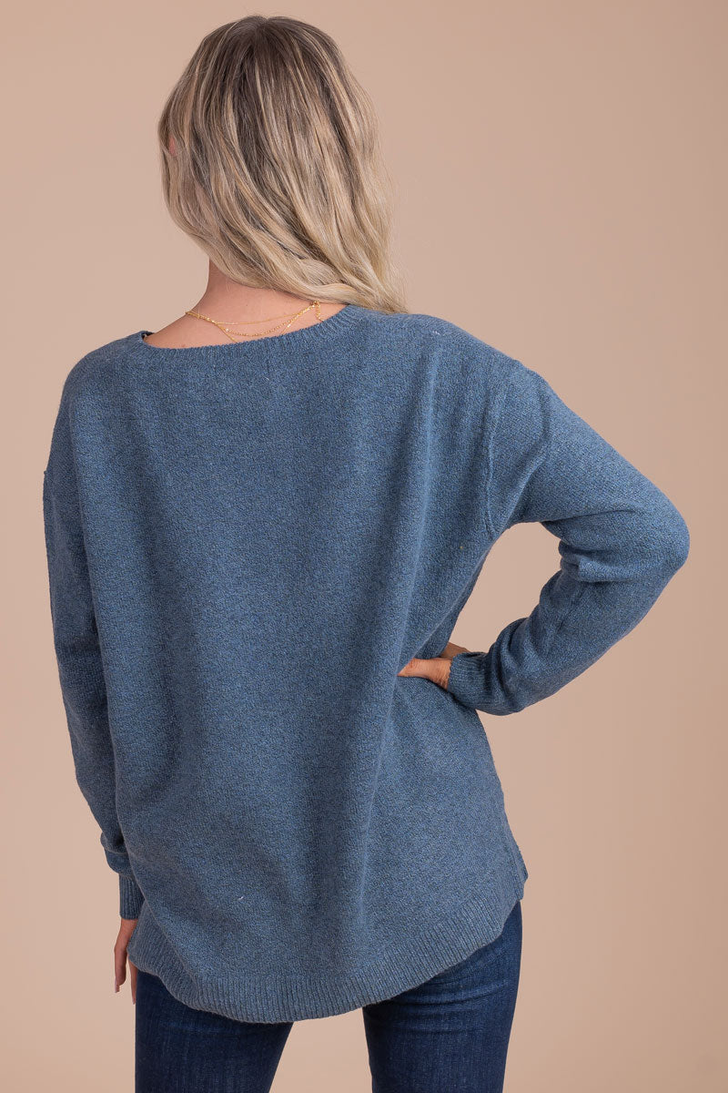 dark blue sweater for winter