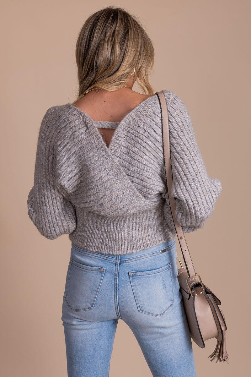 women's boutique wrap knit top