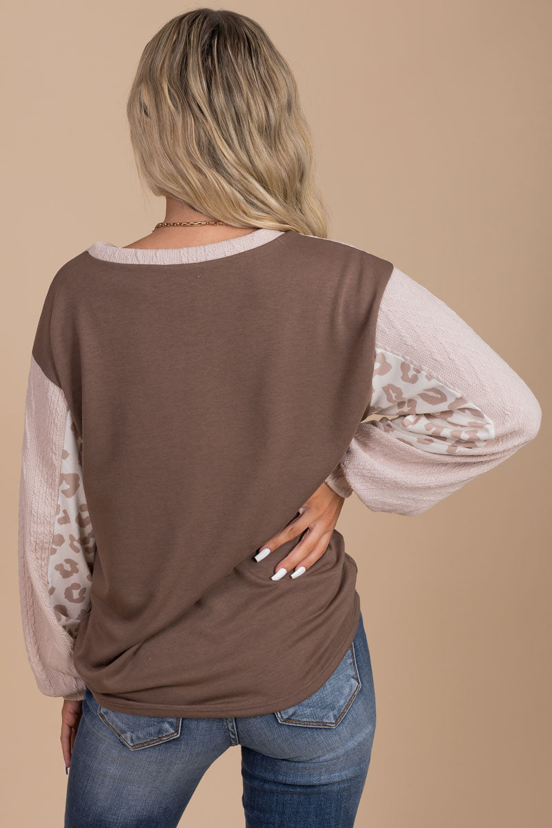 boutique women's long sleeve pullover for fall and winter