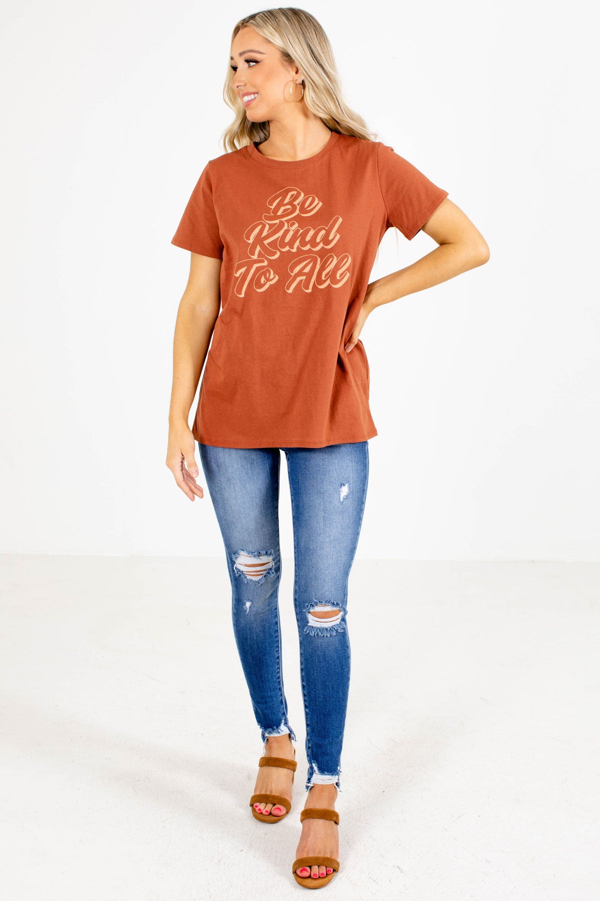 Be Kind To All Graphic Tee - Orange